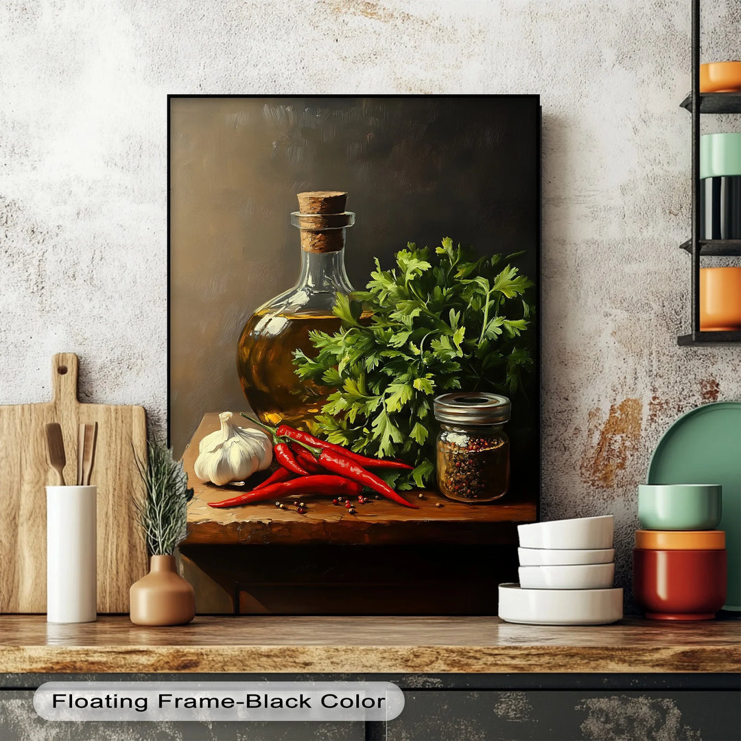 Spice & Herb Still Life – Rustic Kitchen Canvas Print - MyPhotoStation