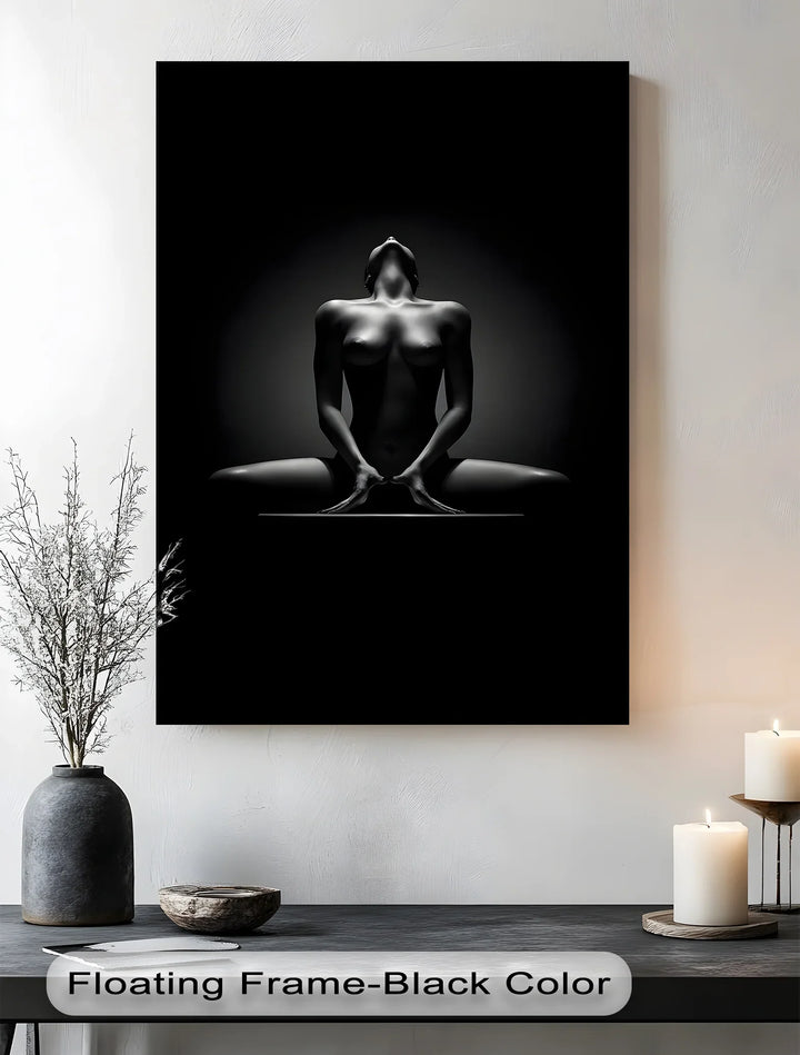 Sculpted Shadow – Black and White Female Form Canvas Print - MyPhotoStation