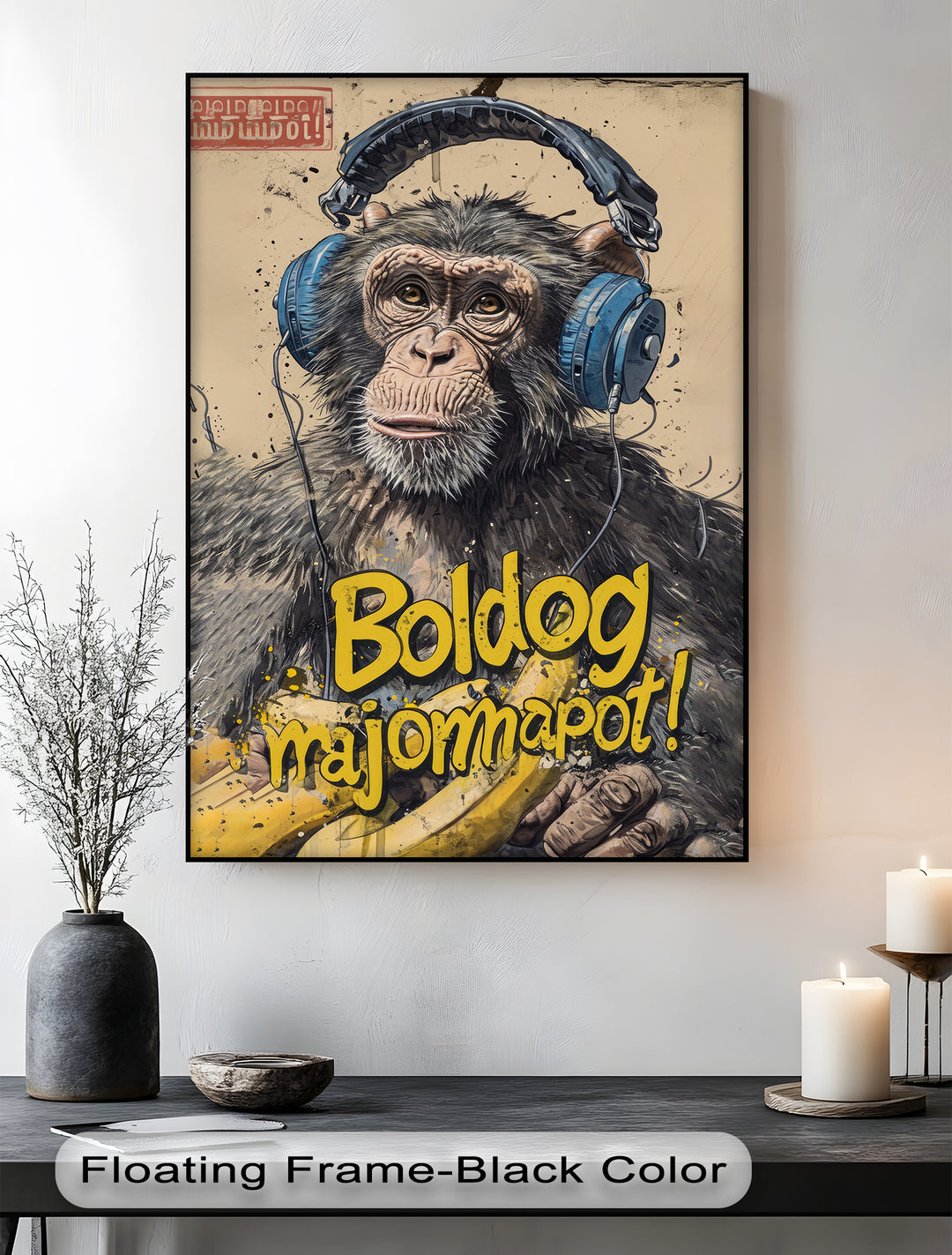 Winterliche Ruhe – Japanische Frau im blauen Kimono, Leinwanddruck | Gerahmtes Kunstwerk