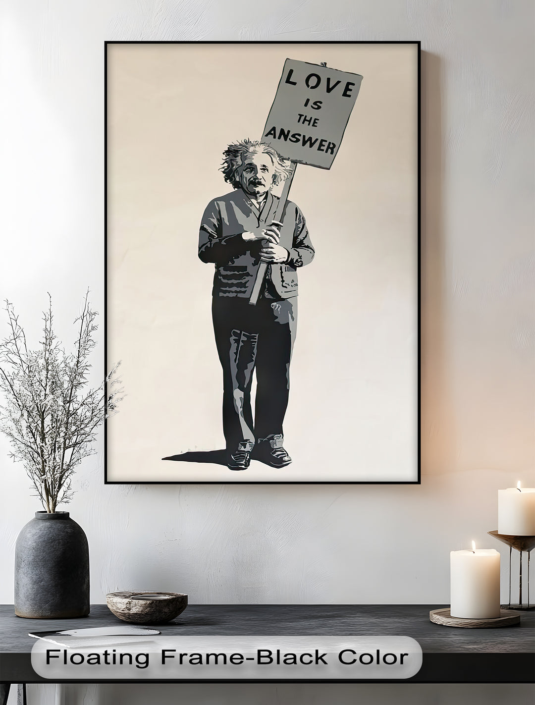 Winterliche Ruhe – Japanische Frau im blauen Kimono, Leinwanddruck | Gerahmtes Kunstwerk