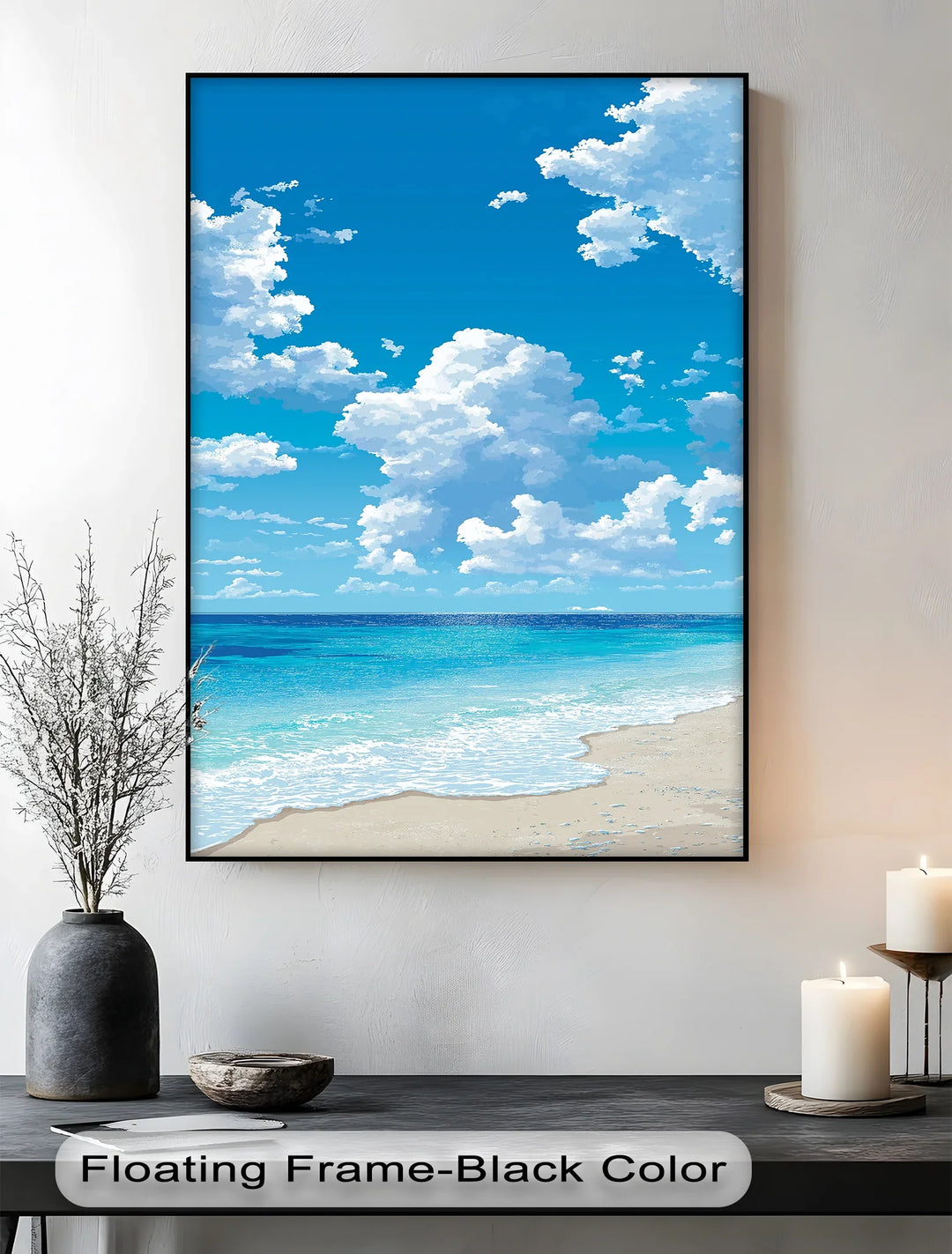 Tranquil Ocean Horizon with Clouds – Coastal Serenity Canvas Print - MyPhotoStation