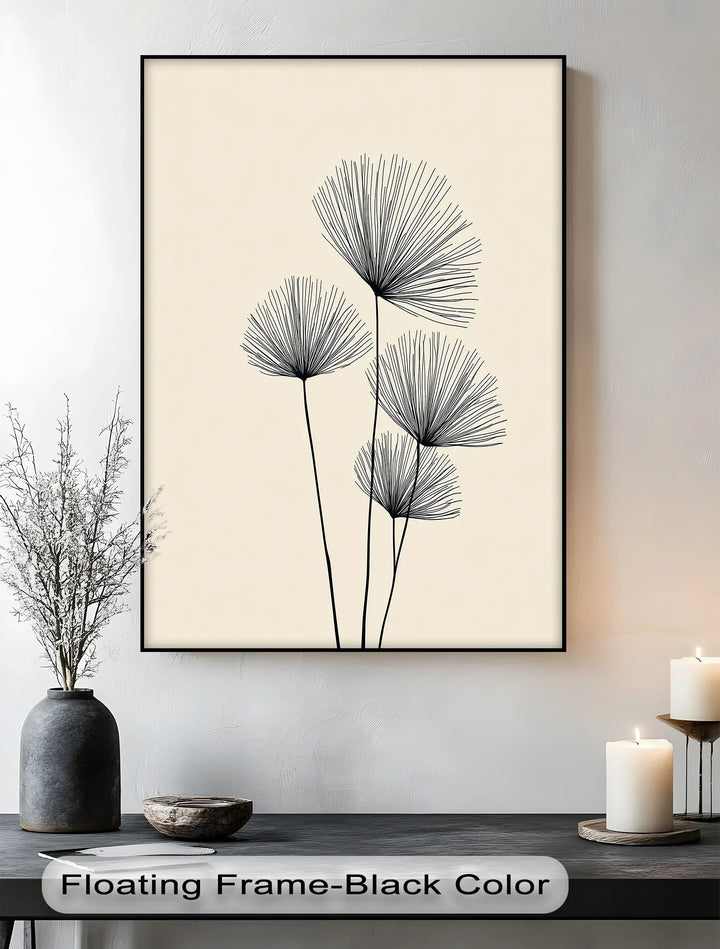 Elegant Line Art Botanicals – Minimalist Floral Canvas Print - MyPhotoStation