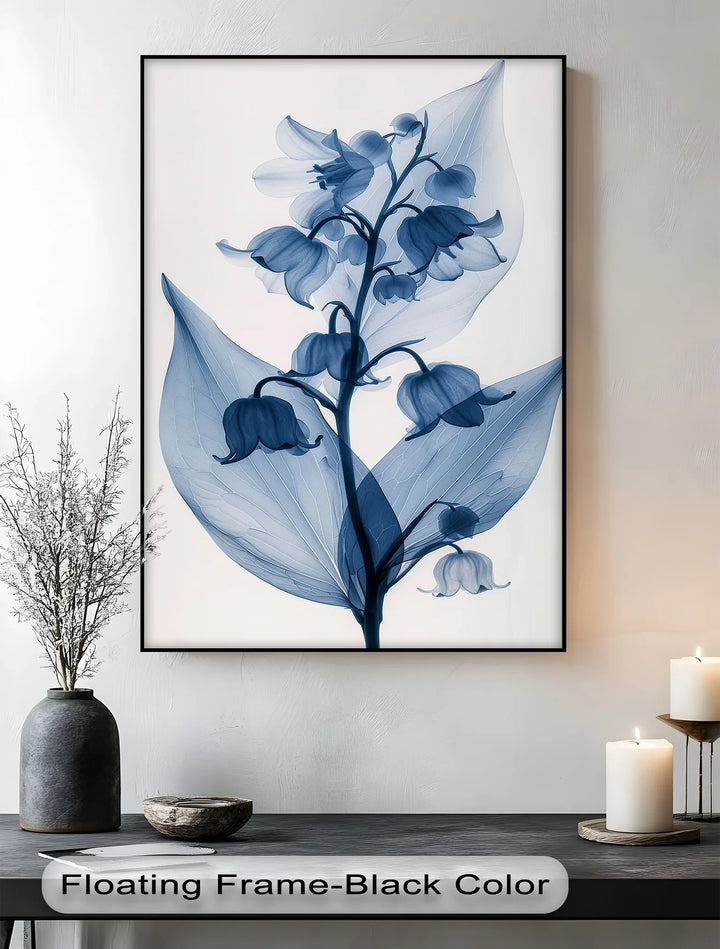 Translucent Lily Elegance – X-Ray Floral Study Blue Canvas Prints - MyPhotoStation