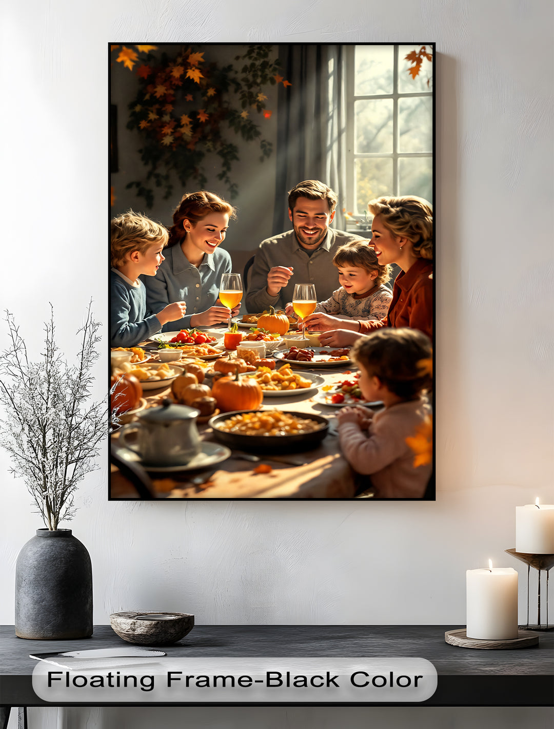 Harvest Blessings – Family Thanksgiving Canvas Wall Art | Framed Art