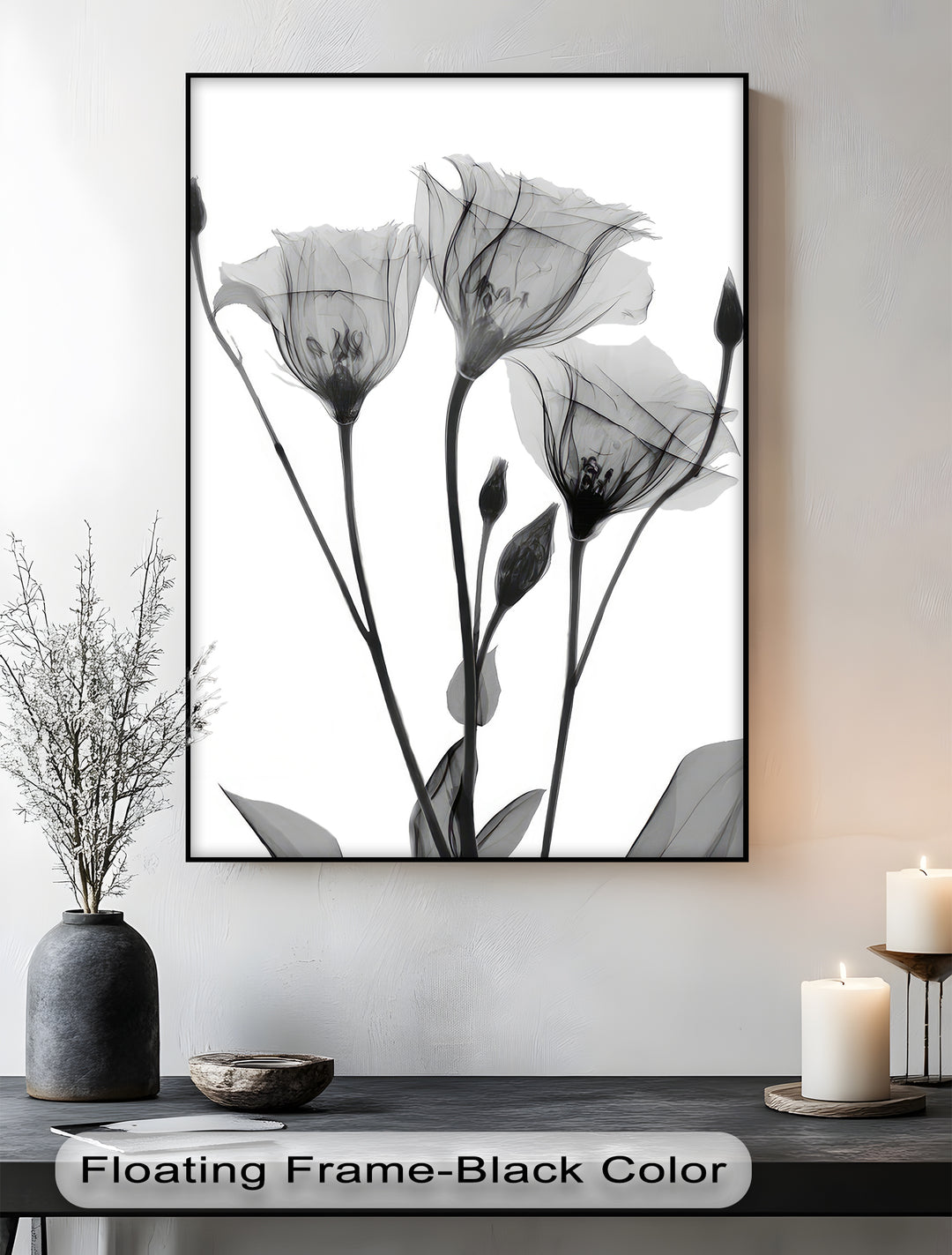 Winterliche Ruhe – Japanische Frau im blauen Kimono, Leinwanddruck | Gerahmtes Kunstwerk