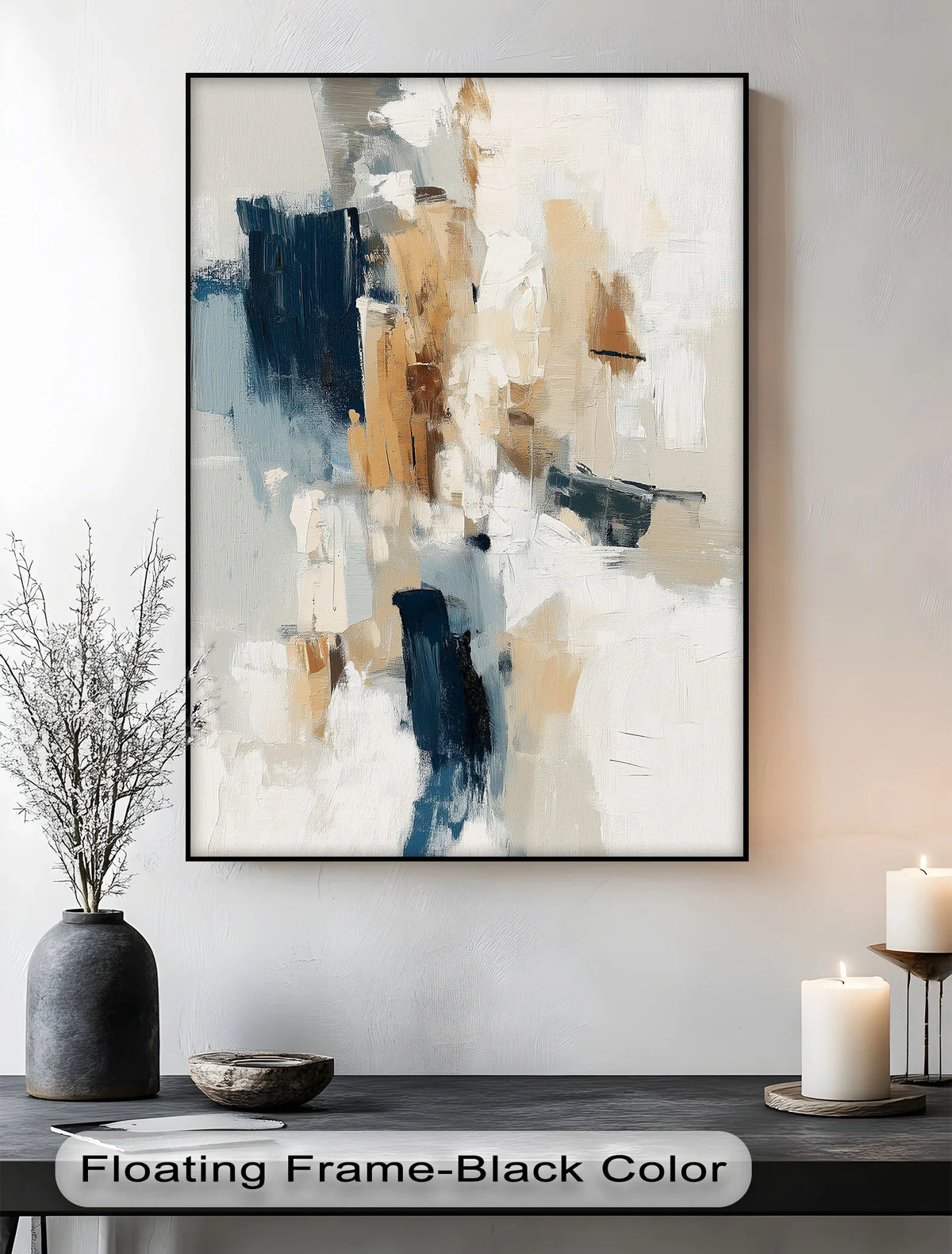 High-quality canvas wall art is evident in this bold neutral abstract canvas print, showcasing the rich texture and impeccable material of a stunning canvas wall art piece.