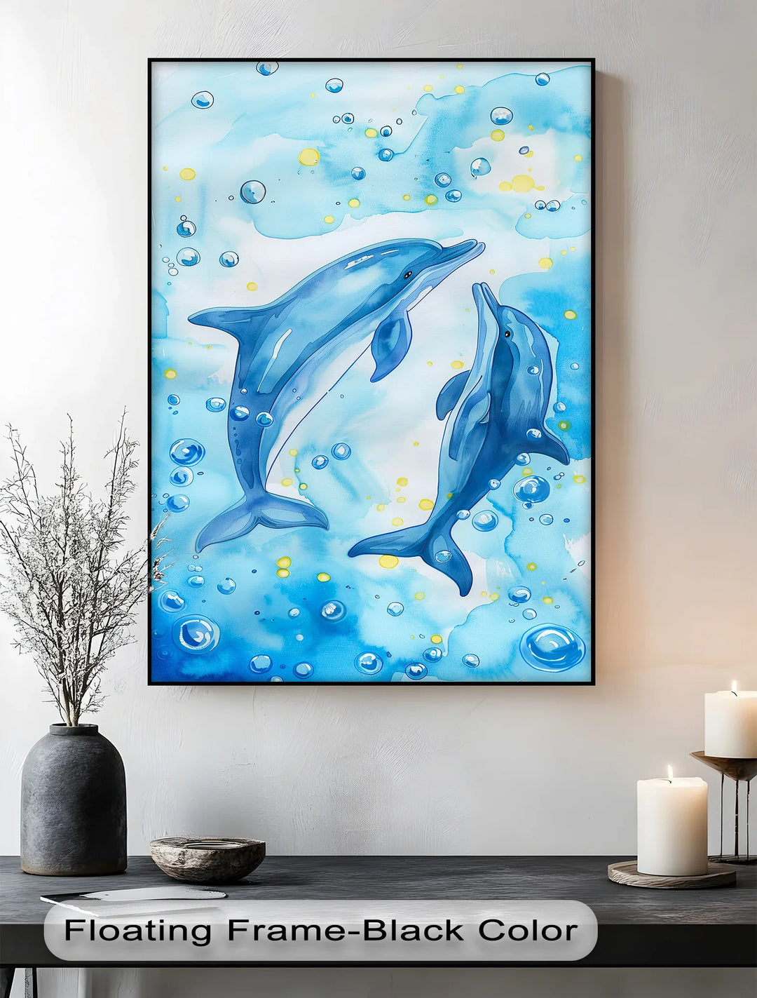 Joyful Dolphins in Bubbly Waters – Blue Ocean Canvas Prints - MyPhotoStation