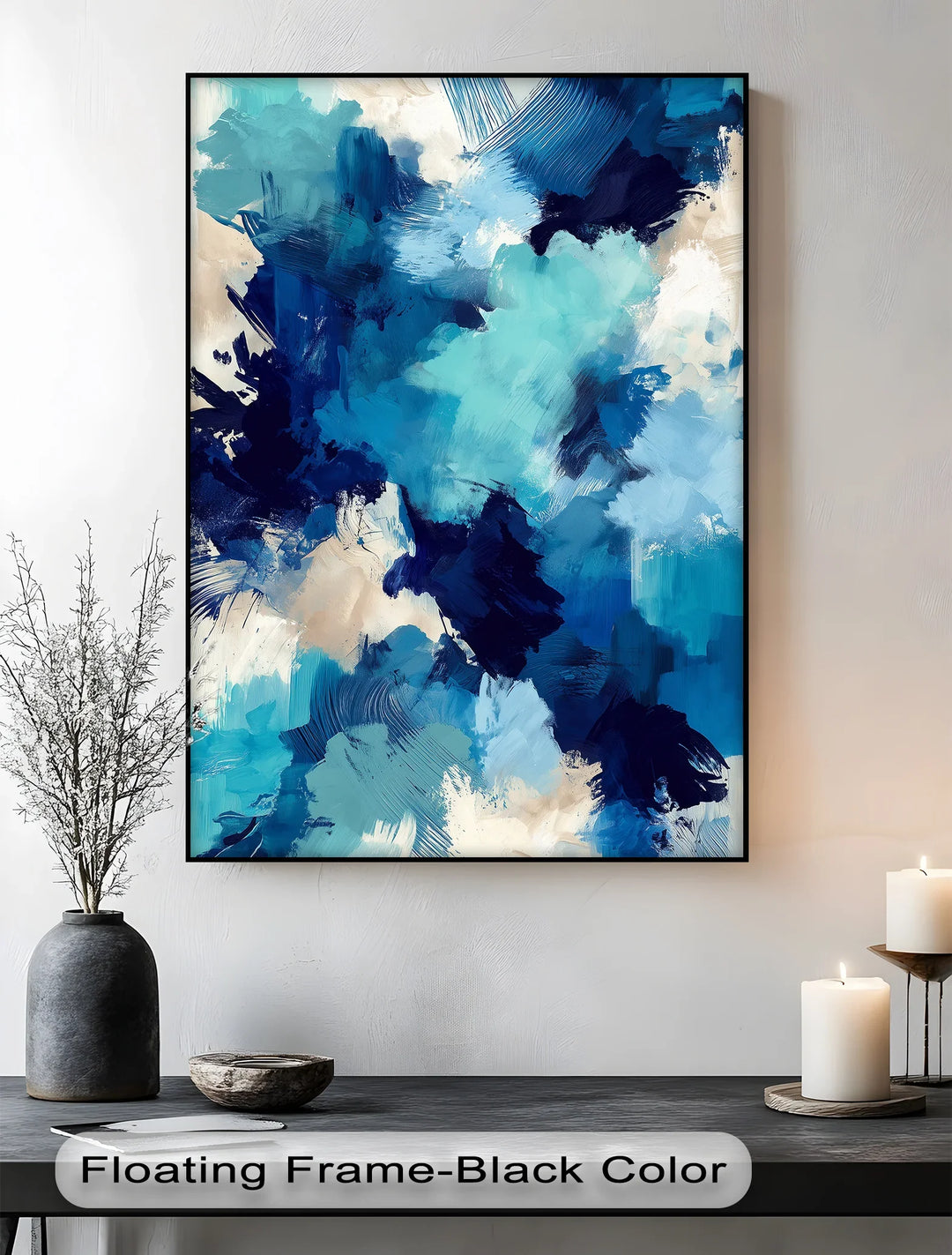 Cobalt Drift – Bold Blue Abstract Brushwork Blue Canvas Prints - MyPhotoStation