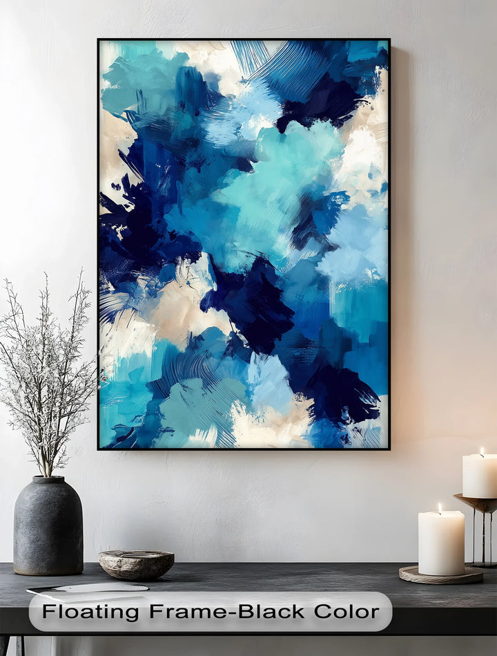 Cobalt Drift – Bold Blue Abstract Brushwork Blue Canvas Prints - MyPhotoStation