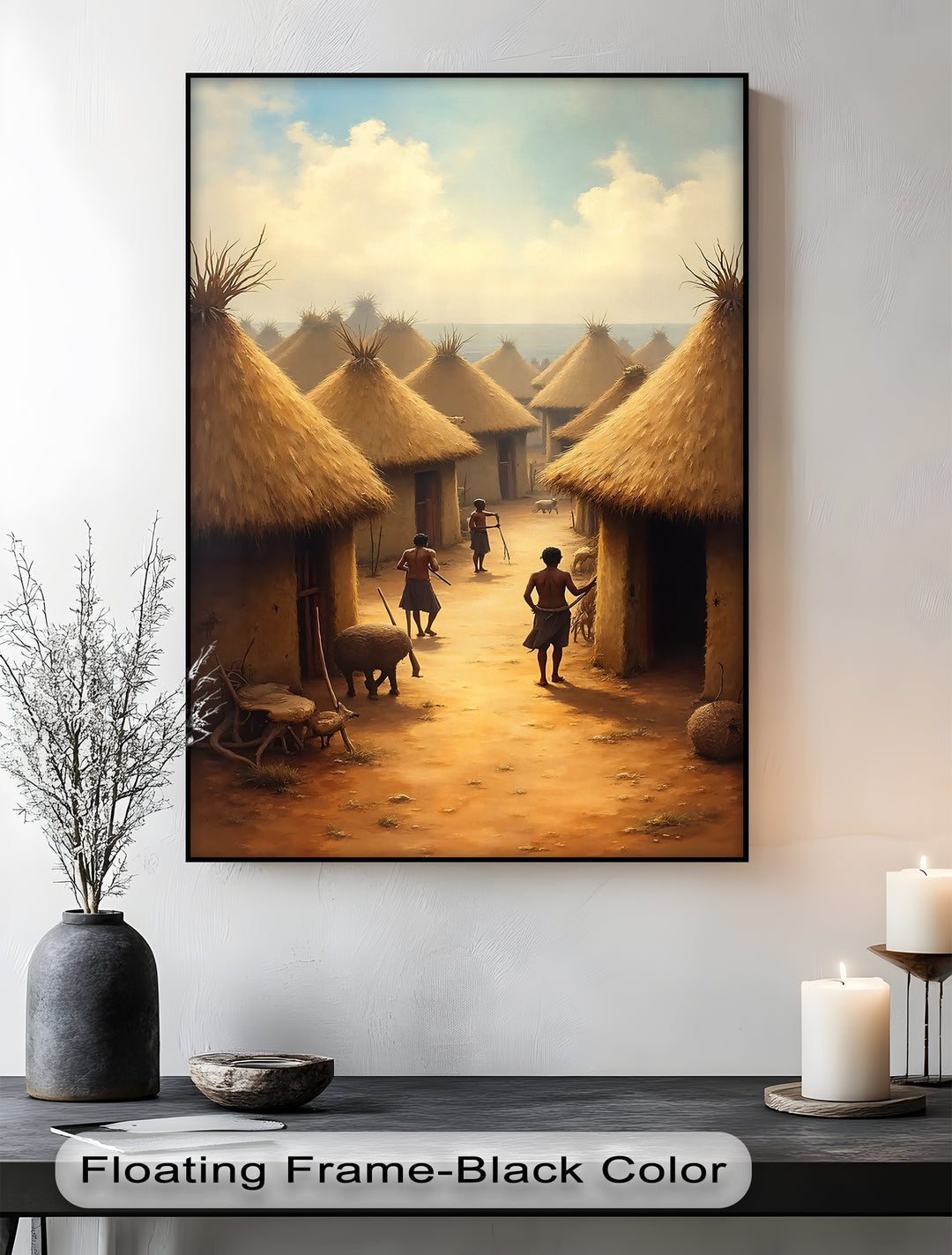 African Village Life – Traditional Tribal Canvas Wall Art | Artwork Canvas