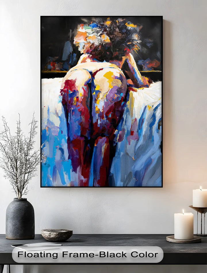 Colorfall Desire – Bold Abstract Female Form Canvas Print - MyPhotoStation