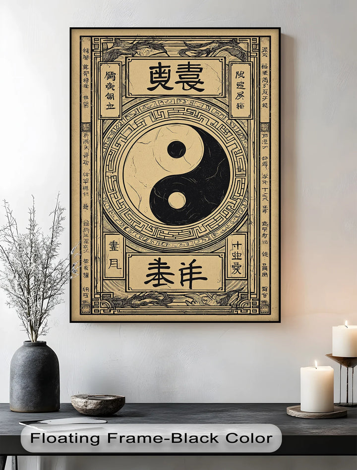 Yin Yang Symbol on Ancient Scroll – Taoist Philosophy Canvas Print - MyPhotoStation