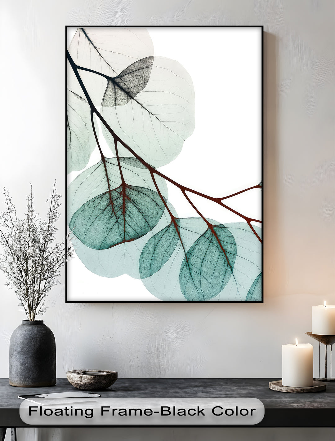 Winterliche Ruhe – Japanische Frau im blauen Kimono, Leinwanddruck | Gerahmtes Kunstwerk