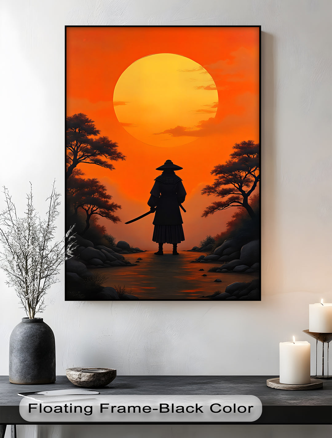 Samurai Sunset – Japanese Warrior Canvas Wall Art | Biggest Canvas