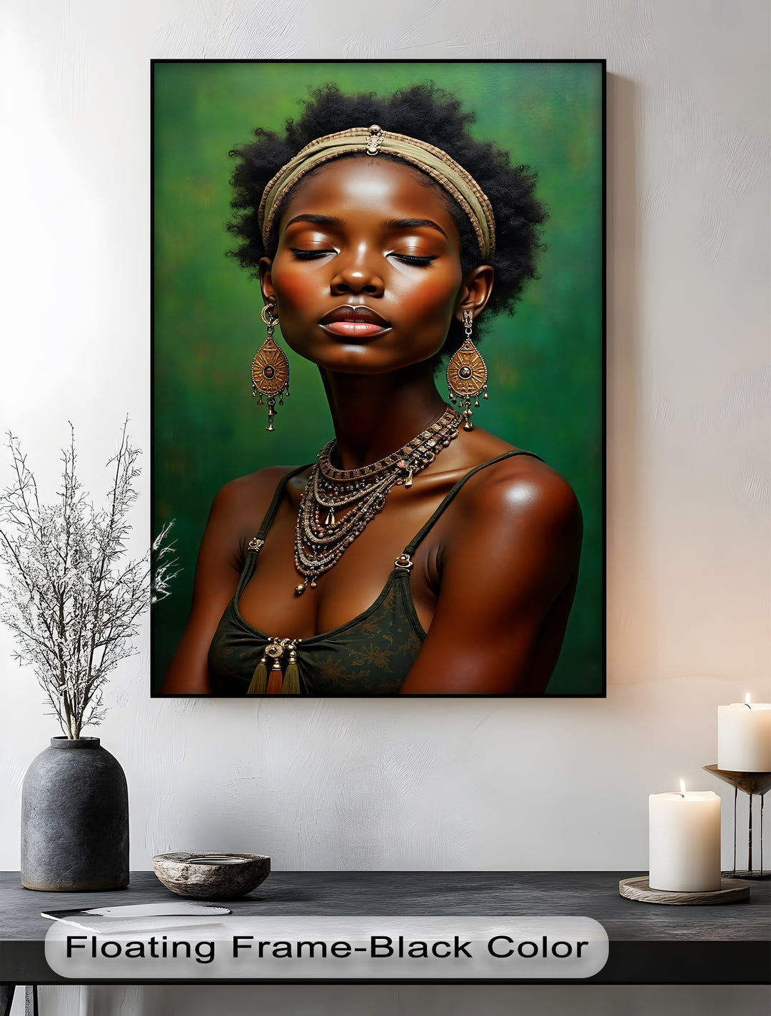 Graceful Serenity – African Woman Portrait Canvas Wall Art | Framed Art