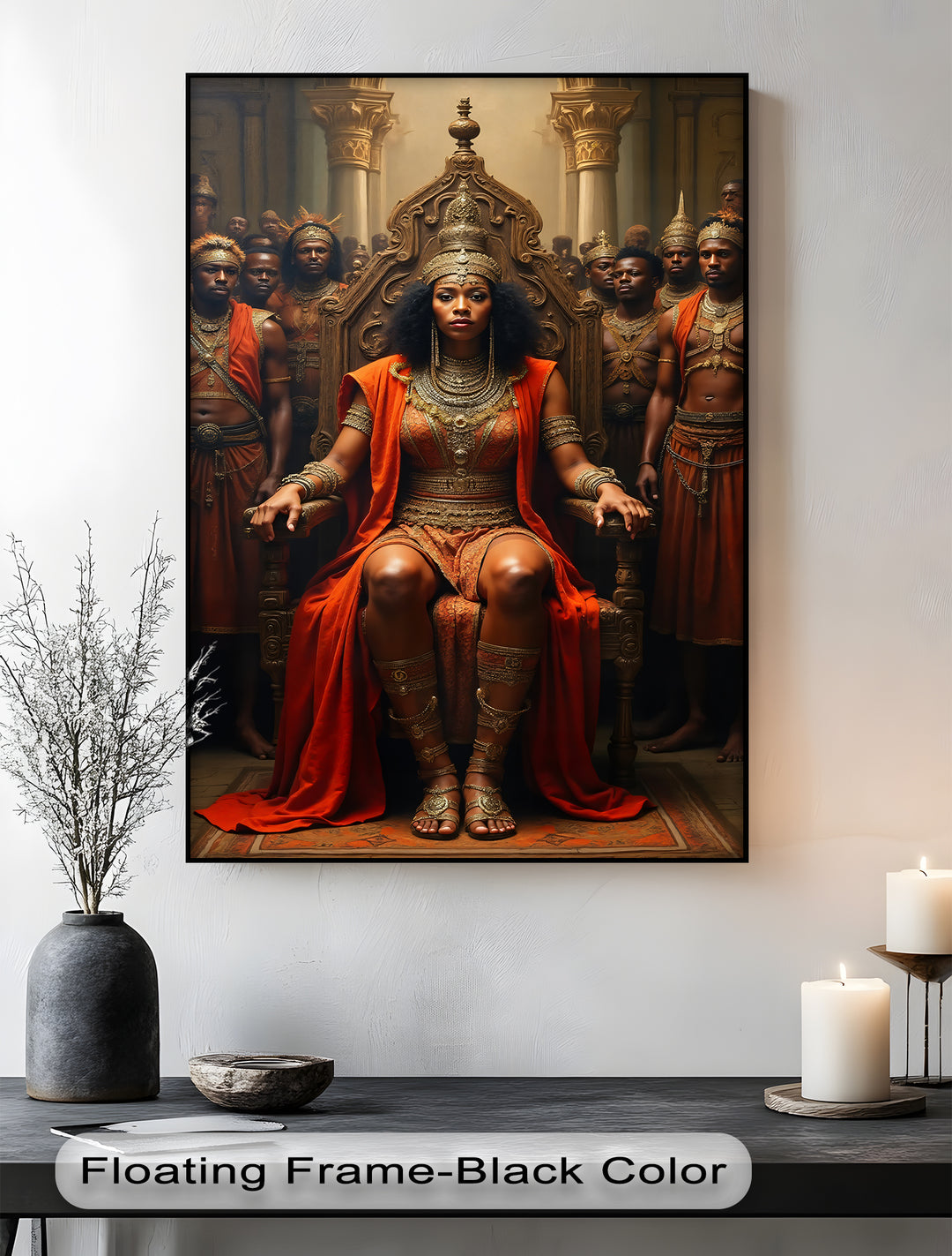 African Queen Canvas Wall Art – Regal Tribal Royalty Painting | Framed Art