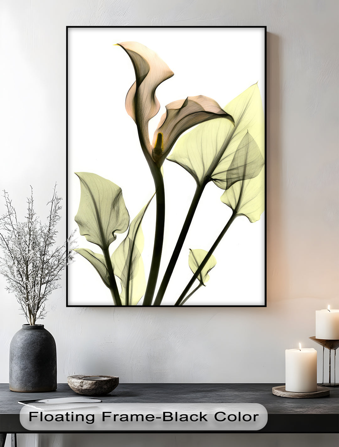 Soft Calla Grace – Minimalist Botanical Canvas Print