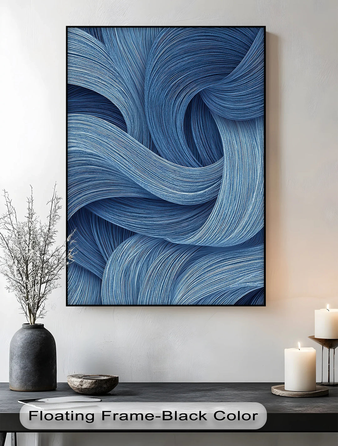 Oceanic Flow – Textured Blue Abstract Canvas Print - MyPhotoStation