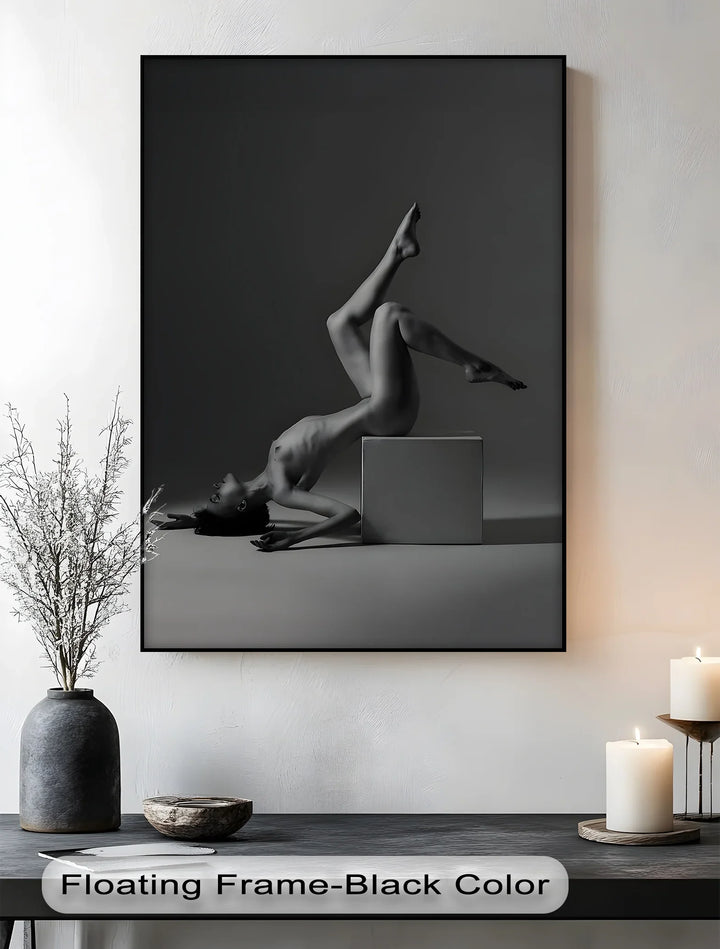 Monochrome Poise – Minimalist Nude Figure Canvas Print - MyPhotoStation