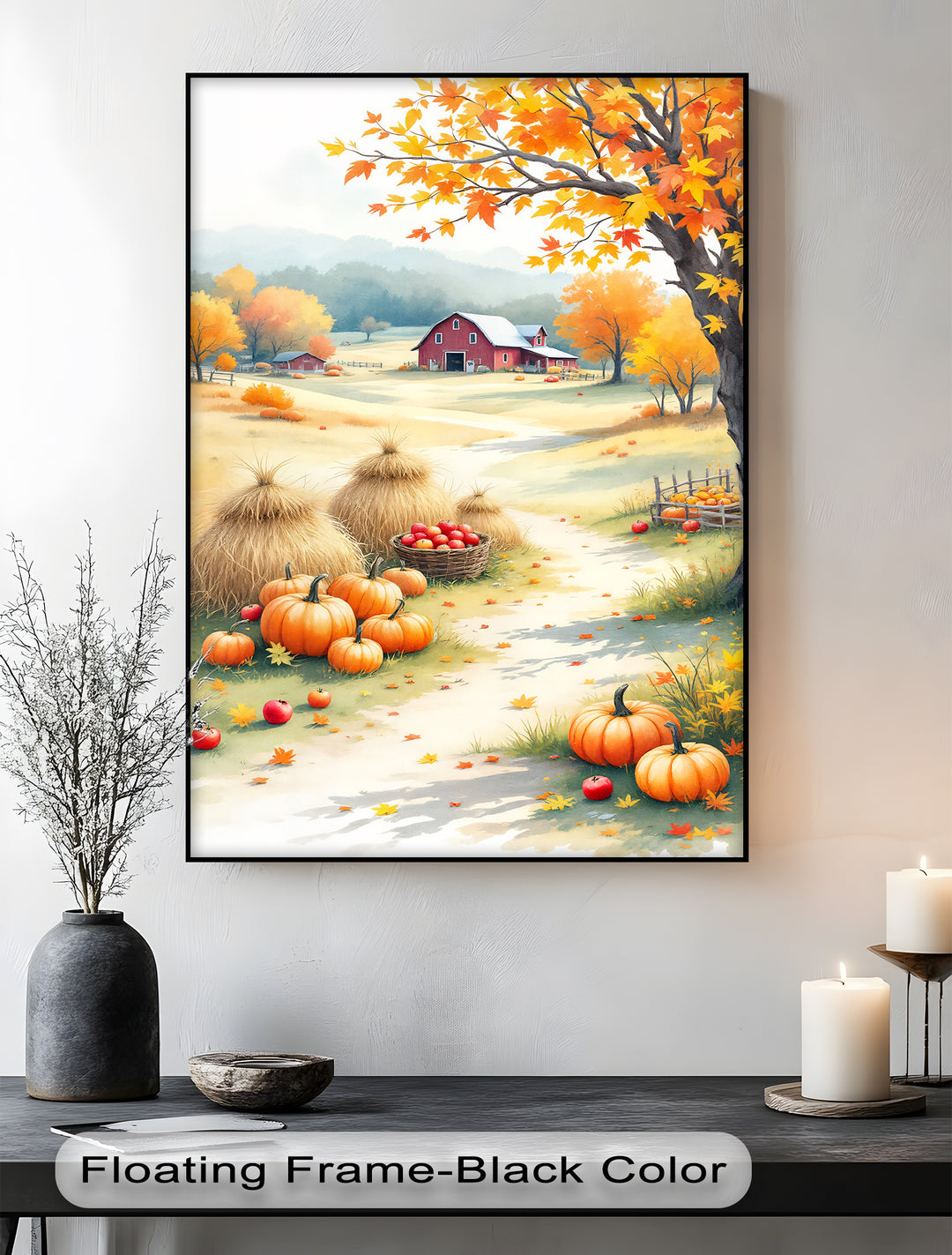 Harvest Barn – Autumn Farmhouse Pumpkin Canvas Wall Art | Canvas Artwork