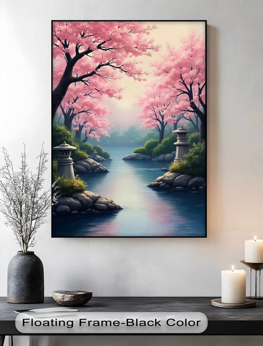 Cherry Blossom - Landscape Canvas Wall Art | Bedroom Wall Art