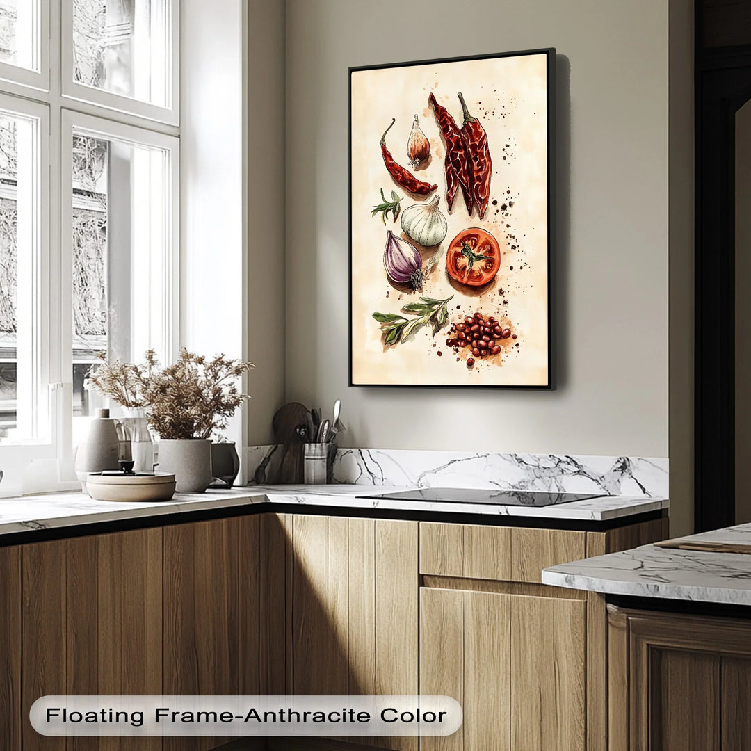 Spice & Flavor Symphony – Culinary Ingredient Canvas Wall Art - MyPhotoStation