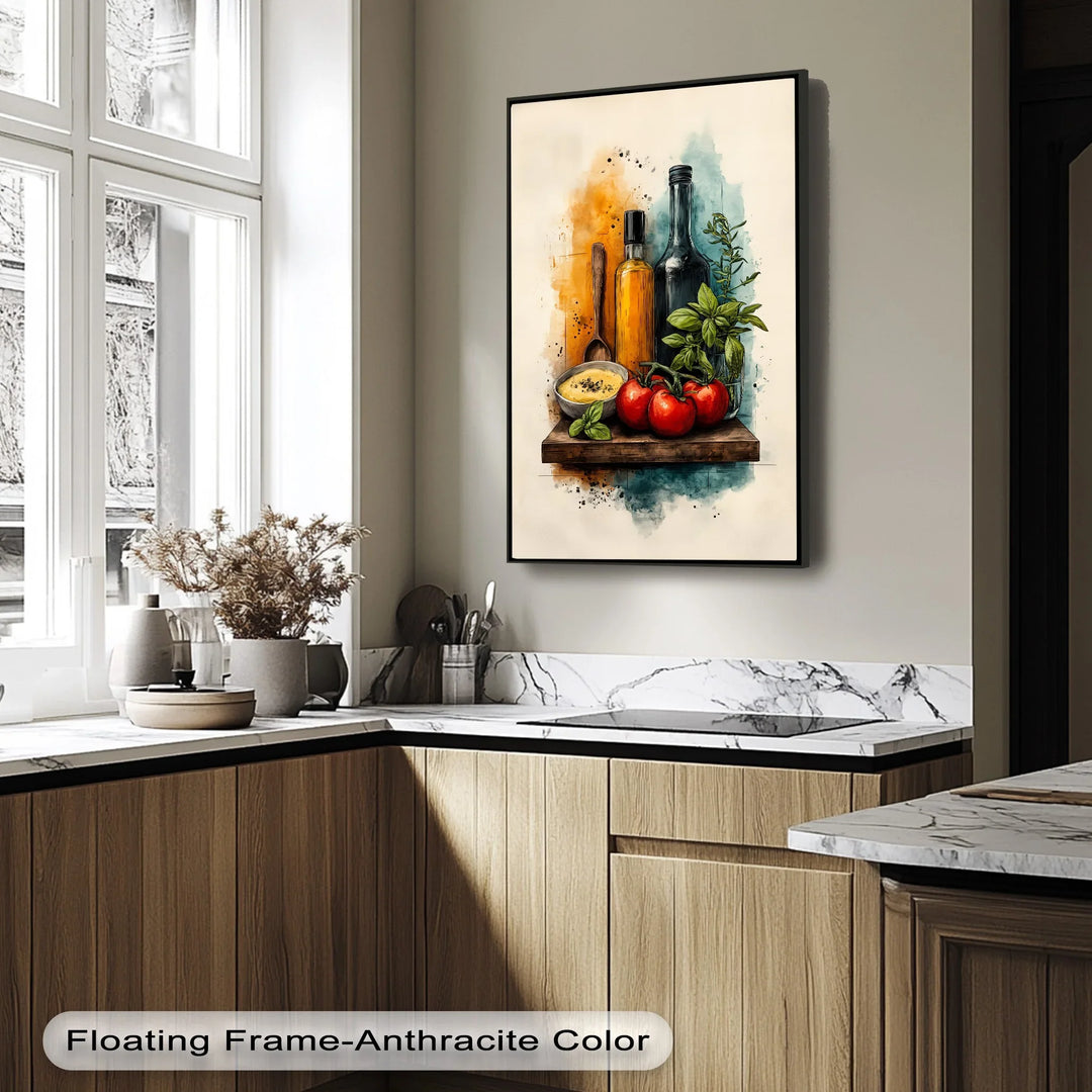 Flavor Shelf – Artistic Mediterranean Kitchen Canvas Print - MyPhotoStation