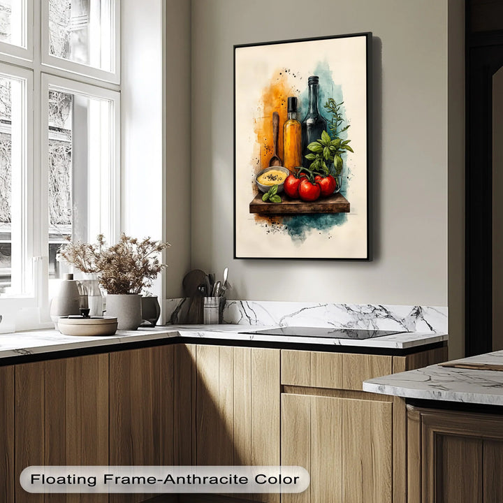 Flavor Shelf – Artistic Mediterranean Kitchen Canvas Print - MyPhotoStation