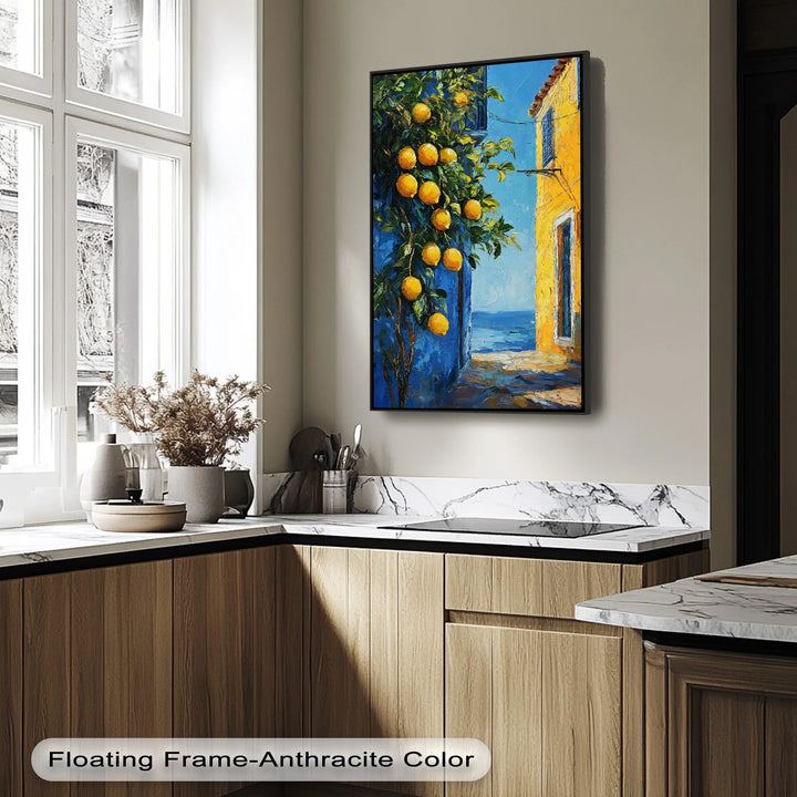 Mediterranean Alley with Lemons – Coastal Kitchen Canvas Print - MyPhotoStation