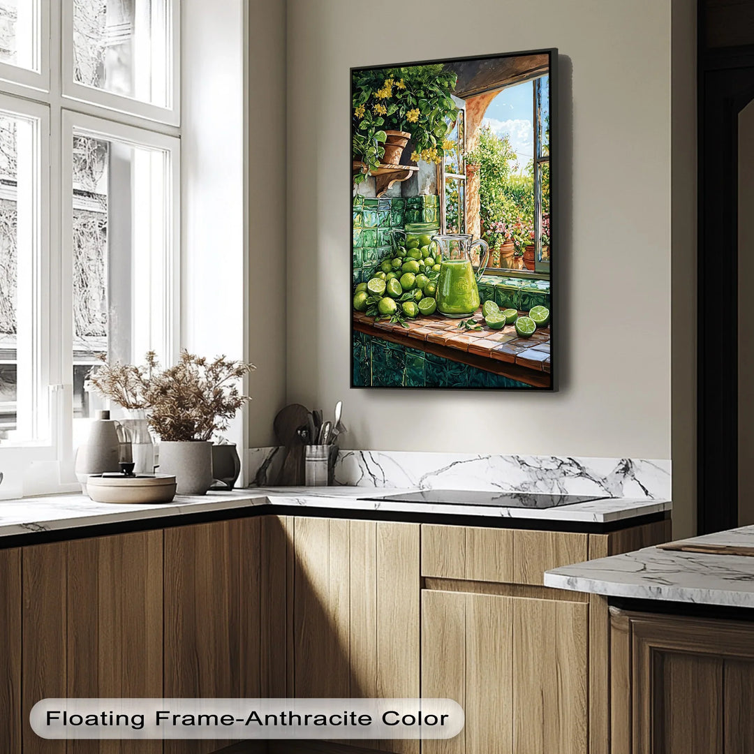 Lime Harvest Kitchen Scene – Mediterranean Style Canvas Print - MyPhotoStation