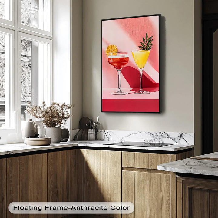 Sunset Sips – Modern Cocktail Glasses Canvas Print - MyPhotoStation