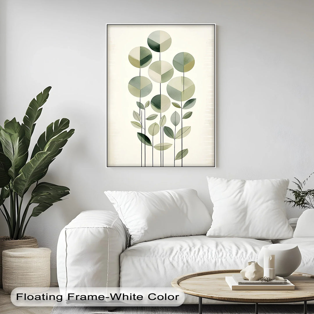 Geometric Leaf Totems – Minimalist Botanical Canvas Print - MyPhotoStation
