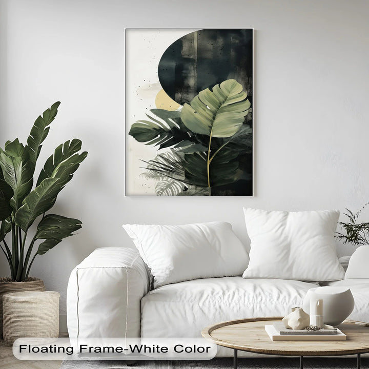 Tropical Eclipse – Modern Monstera Leaf Canvas Print - MyPhotoStation