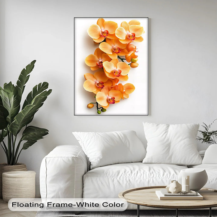 Golden Orchid Radiance – Orange Phalaenopsis Floral Canvas Print - MyPhotoStation