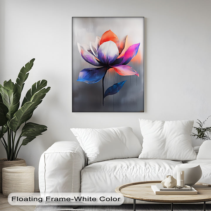 Radiant Lotus Bloom – Multicolor Abstract Flower Canvas Print