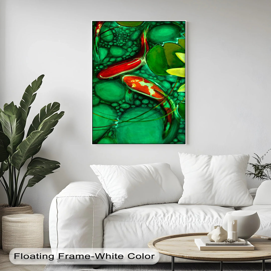 Koi Serenity – Abstract Fish Pond Canvas Print - MyPhotoStation