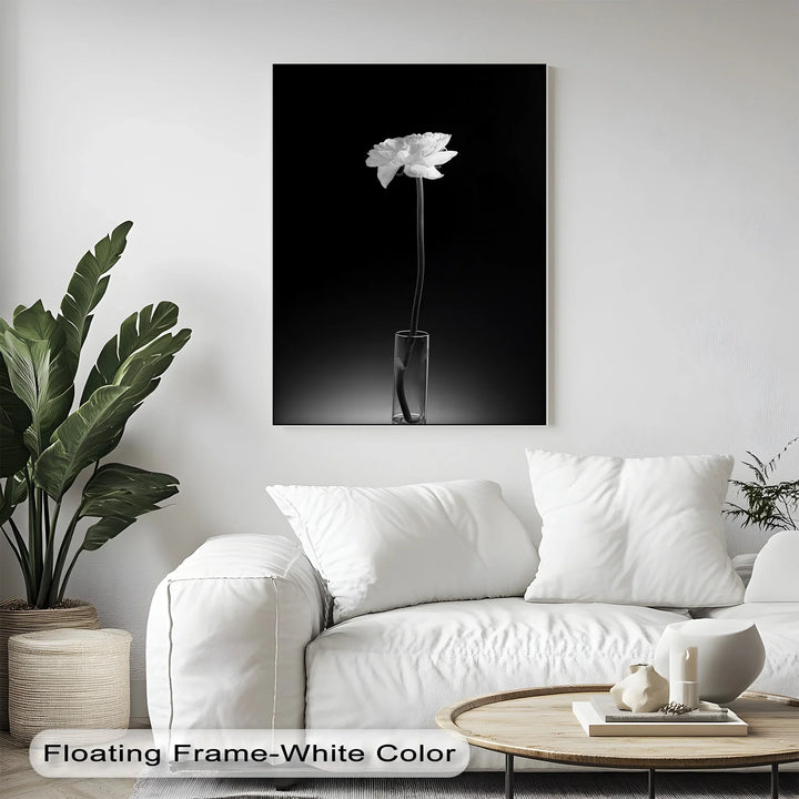 Solitary Grace – White Flower in Vase Canvas Prints - MyPhotoStation