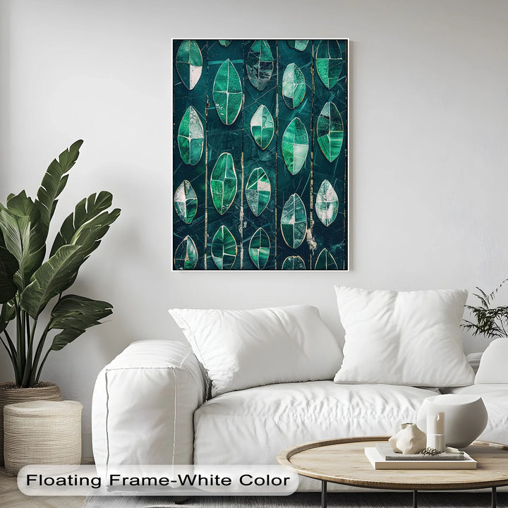 Emerald Leaf Mosaic – Abstract Botanical Canvas Print - MyPhotoStation