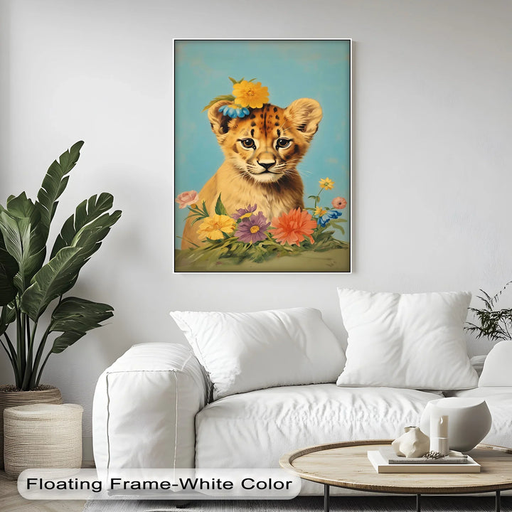 Blossom Crowned Cub – Animal Canvas Print - MyPhotoStation