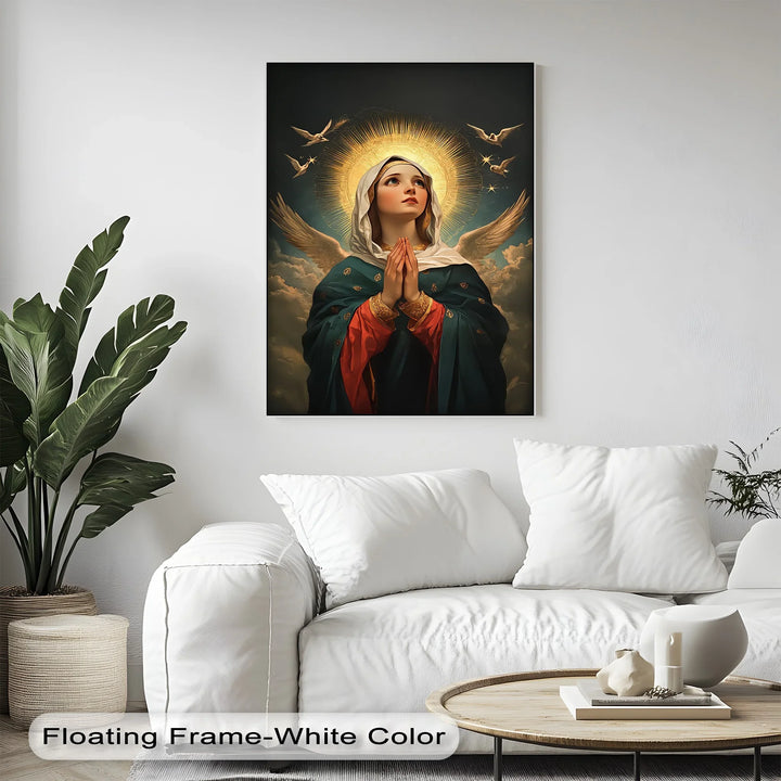 Heavenly Intercession – Virgin Mary in Prayer with Angels Canvas Print - MyPhotoStation