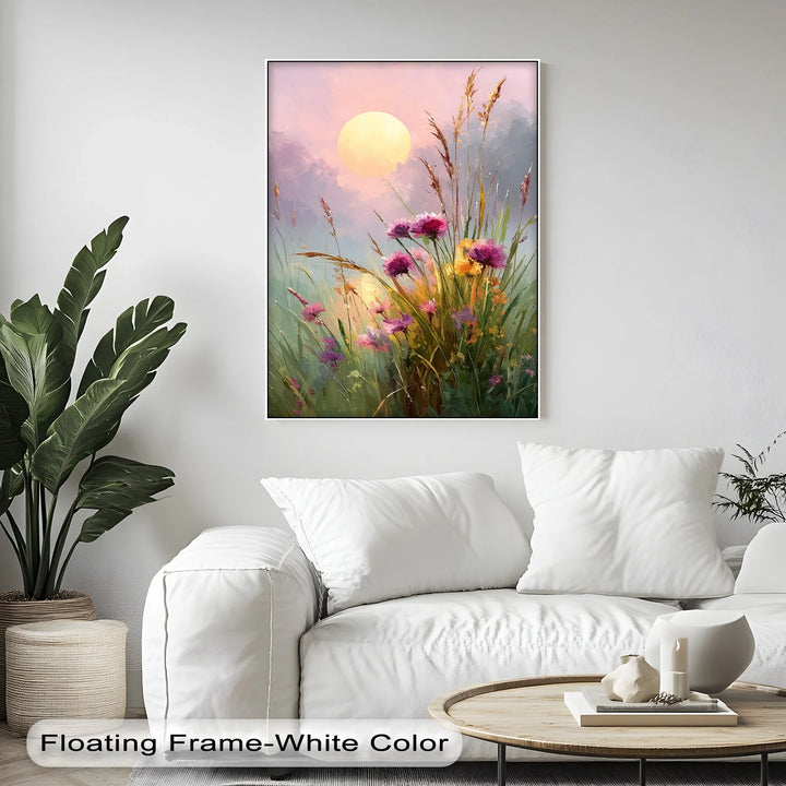 Wildflower Meadow at Dusk – Sunset Landscape Canvas Print - MyPhotoStation