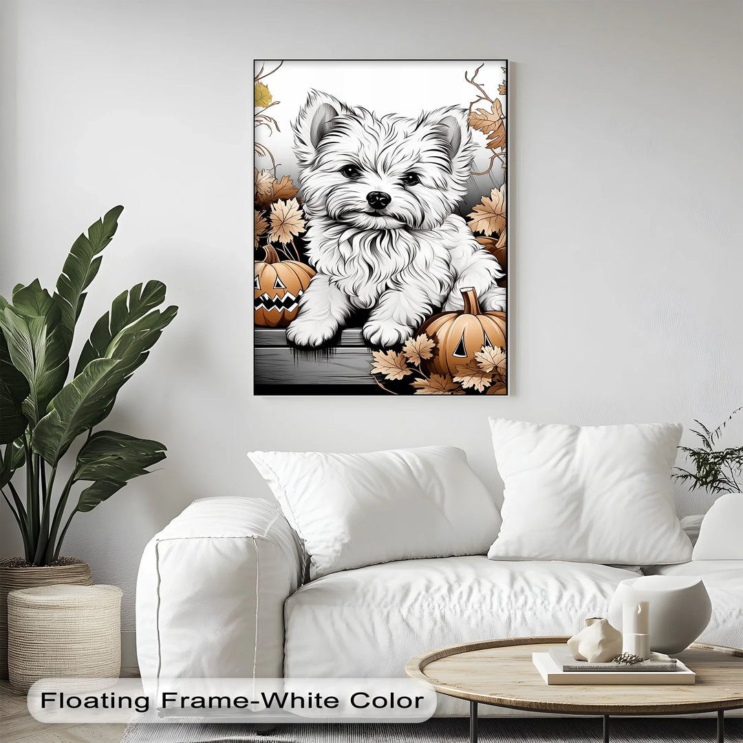 Pumpkin Pup Charm – Halloween Dog Illustration Puppies Canvas Print - MyPhotoStation