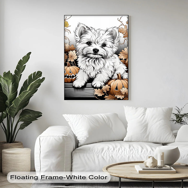 Pumpkin Pup Charm – Halloween Dog Illustration Puppies Canvas Print - MyPhotoStation