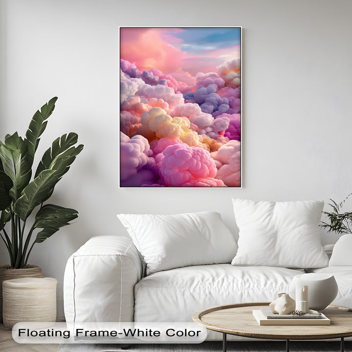 Cotton Sky Mirage – Dreamlike Pastel Cloudscape Canvas Print