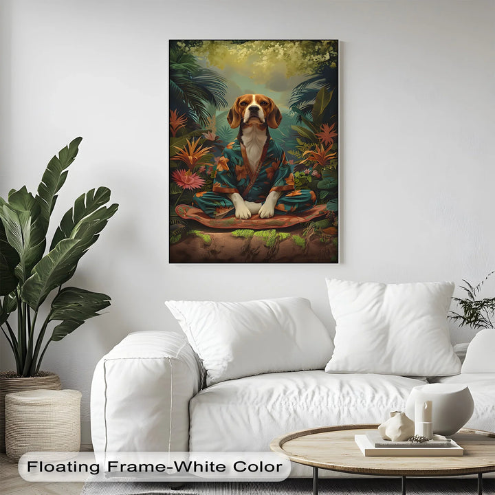 Jungle Zen Beagle – Tropical Meditation Dog Portrait Puppies Canvas Print - MyPhotoStation