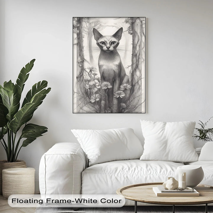 Mystic Forest Watcher – Elegant Cat in Enchanted Woodland Cat Canvas Print - MyPhotoStation