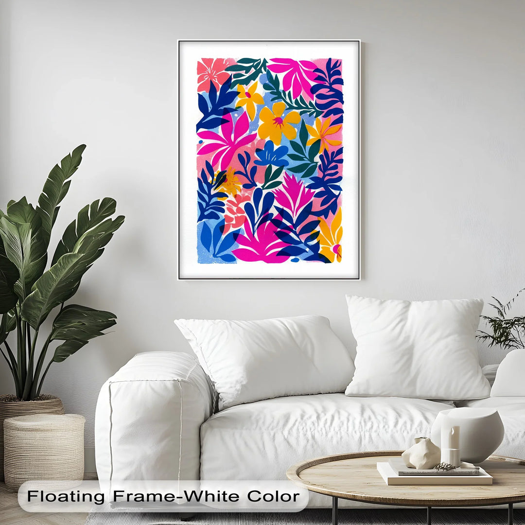 Tropical Bloom Explosion – Colorful Floral Abstract Canvas Print - MyPhotoStation