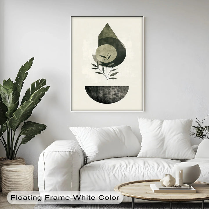 Minimalist Growth – Geometric Plant-Inspired Canvas Print - MyPhotoStation