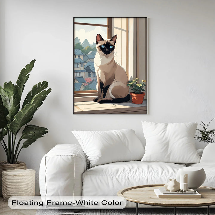 Siamese Cat in Japanese-Inspired Setting - Cat Canvas Print - MyPhotoStation