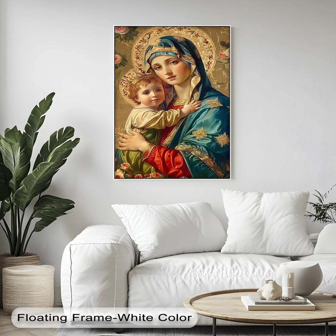 Holy Madonna and Child – Sacred Icon Style Canvas Print - MyPhotoStation